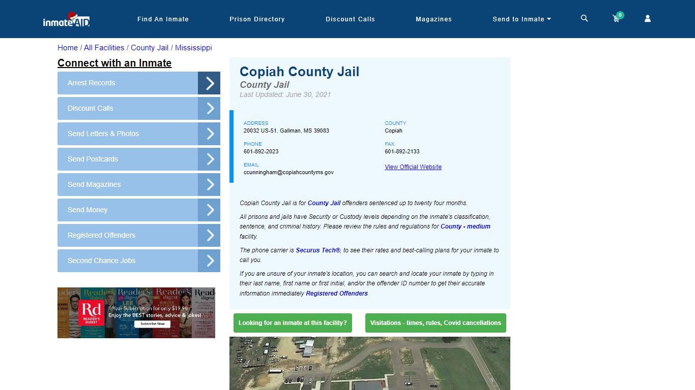 Copiah County Jail - Inmate Locator - Gallman, MS