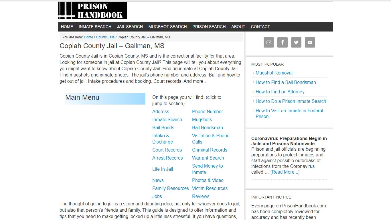 Copiah County Jail – Gallman, MS